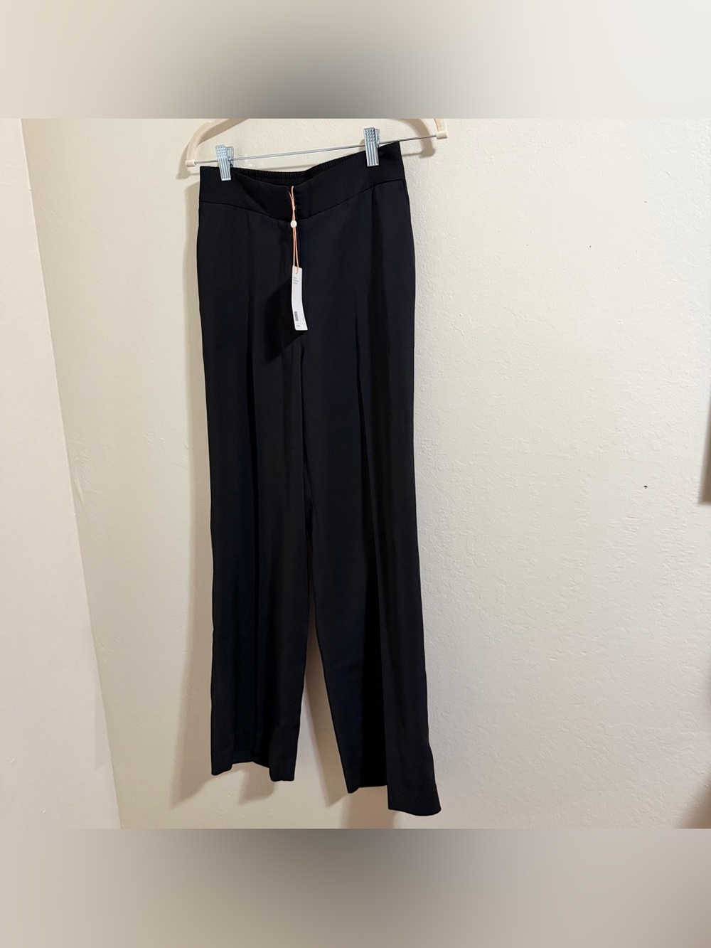 Quince Black Stretch Crepe Classic Trouser Pants Wide Leg Workwear NWT Size 2 - Picture 4 of 14